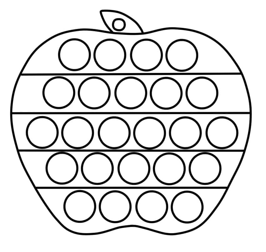 Apple pop it coloring page