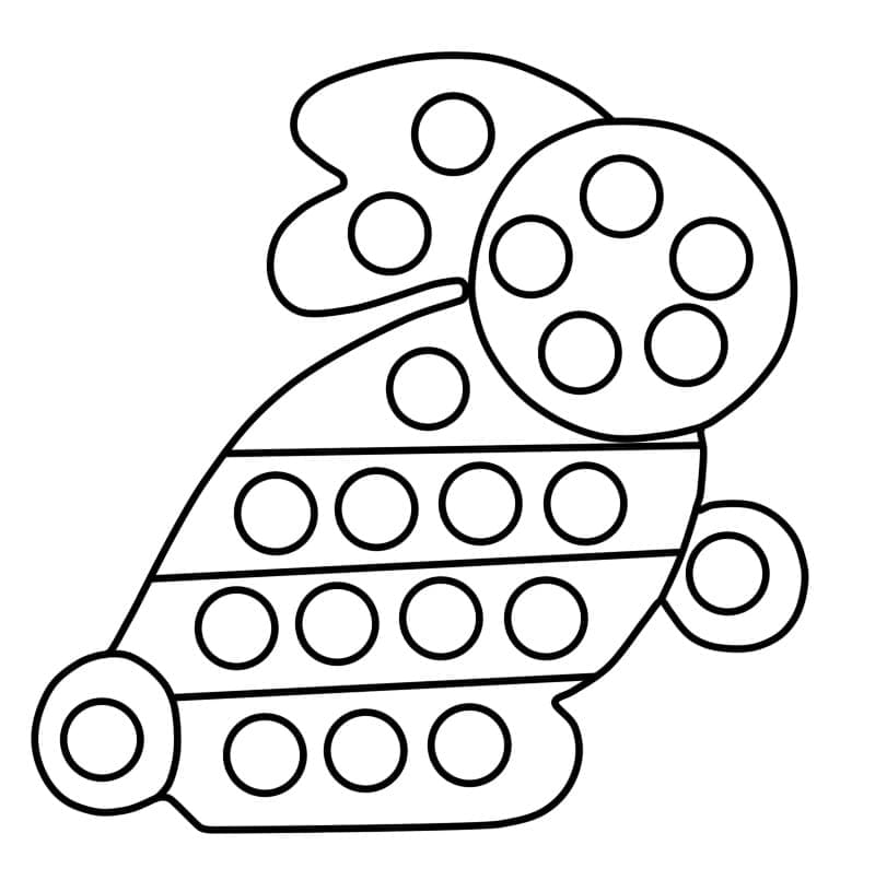 Pop it bunny coloring page