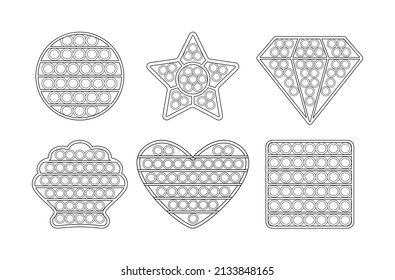 Pop fidget toy line style cartoon stock vector royalty free