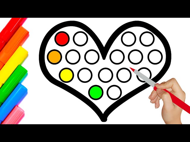 How to draw a pop it heart for kids