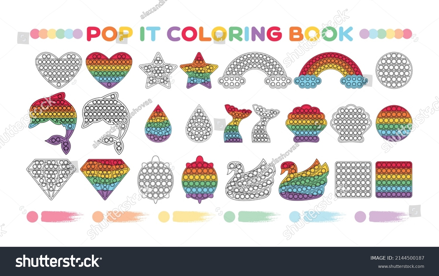 Pop fidget toy coloring book little stock vector royalty free