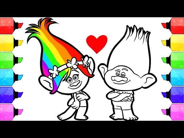 Trolls poppy coloring pages how to draw and color dreamworks trolls poppy and branch coloring book