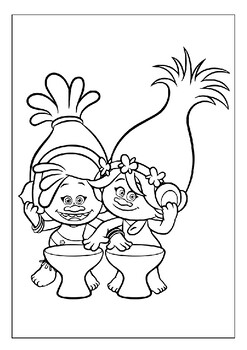 Coloring fun with poppy and branch trolls printable coloring pages for kids