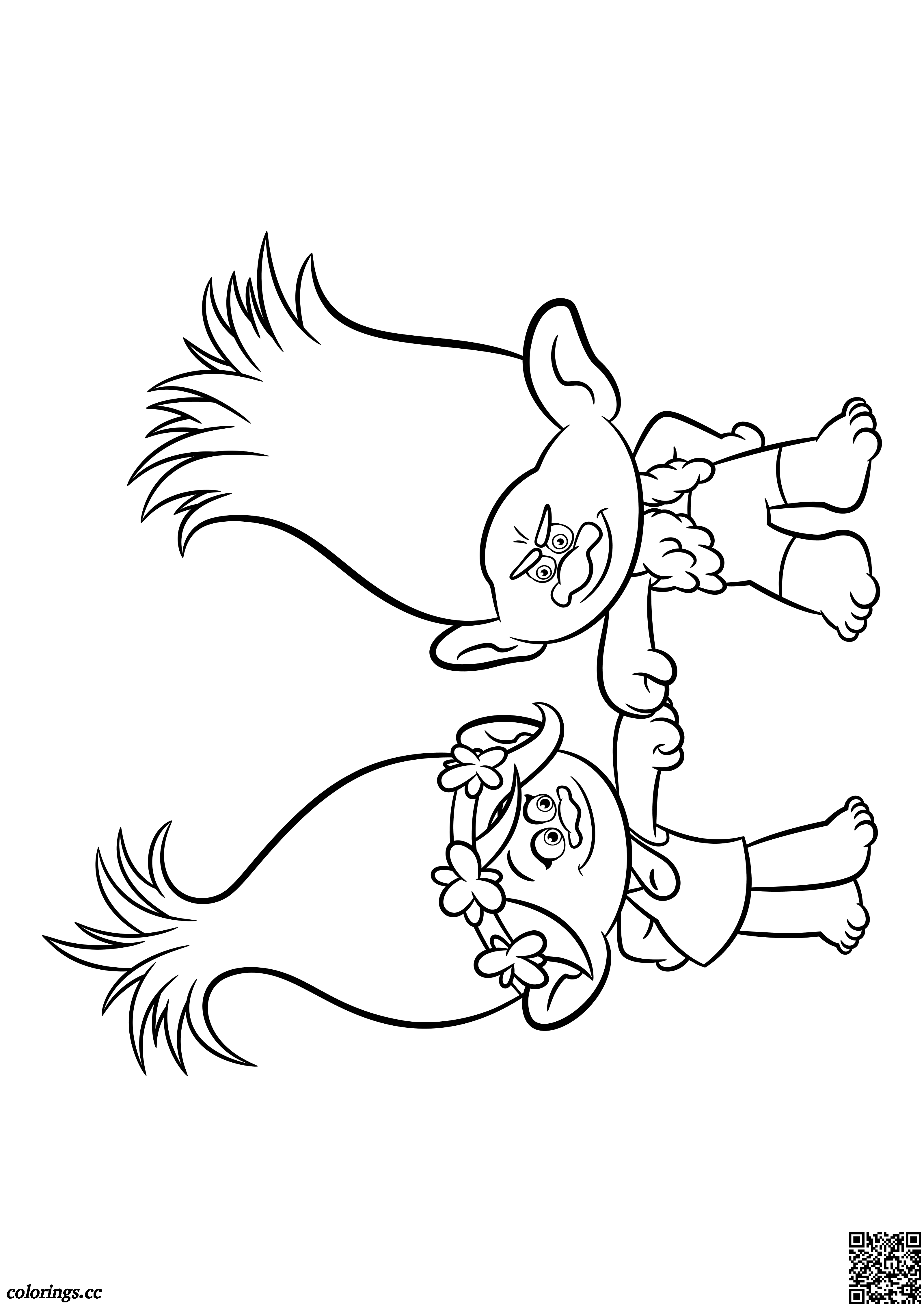Poppy and branch coloring pages trolls coloring pages