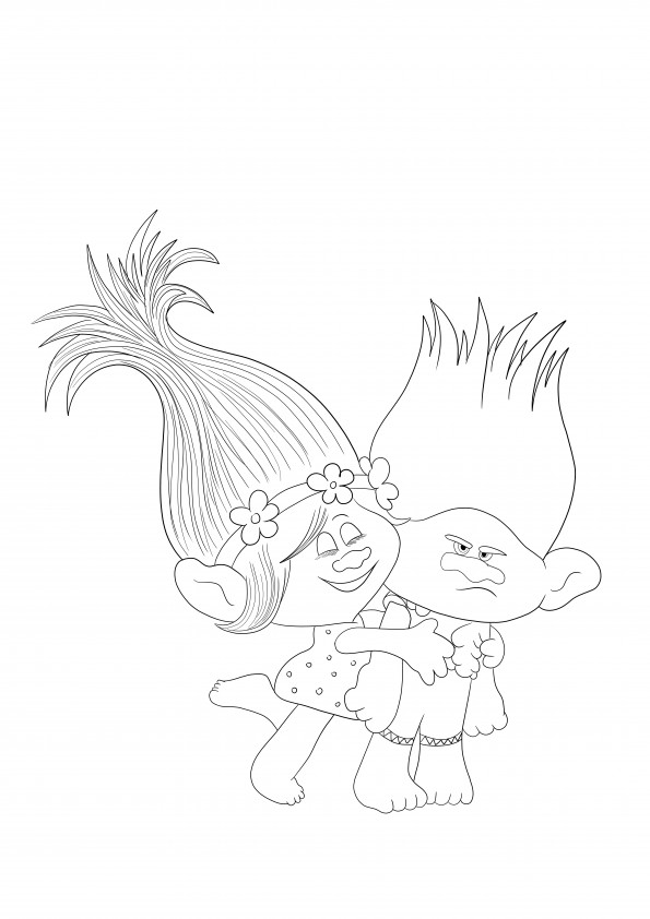Dreamworks trolls coloring page