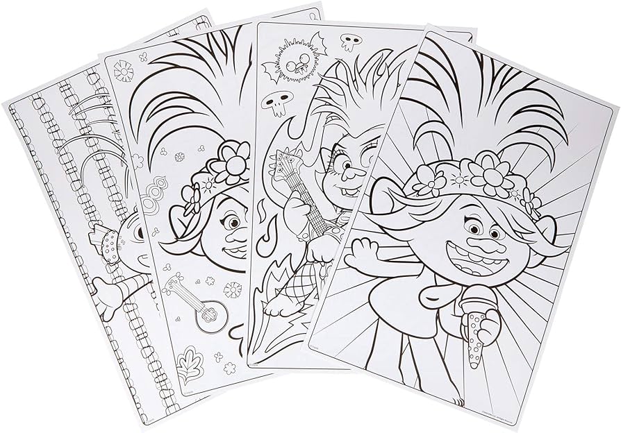 Crayola giant coloring pages trolls gift for boys and girls kids ages and up holiday gifting travel arts and crafts gifting colouring pens markers
