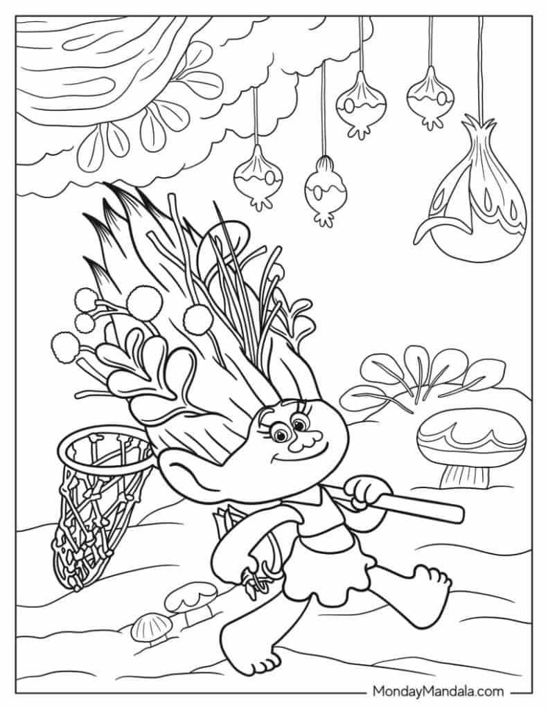 Trolls coloring pages free pdf printables