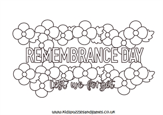 Remembrance day poppies louring page