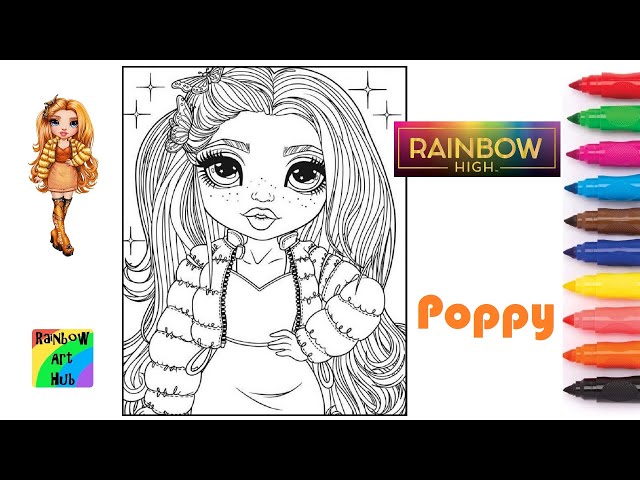 Rainbow high poppy rowan coloring page video