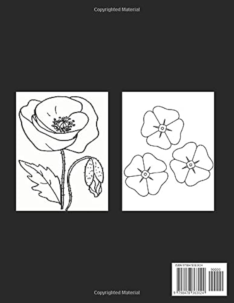 Poppy flower coloring book cute and funny poppy flower coloring book for adults an beautiful flower design over pagesflower coloring book for adults by press manga