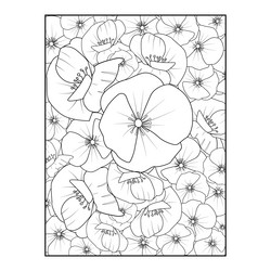 Poppy drawing california vector images over