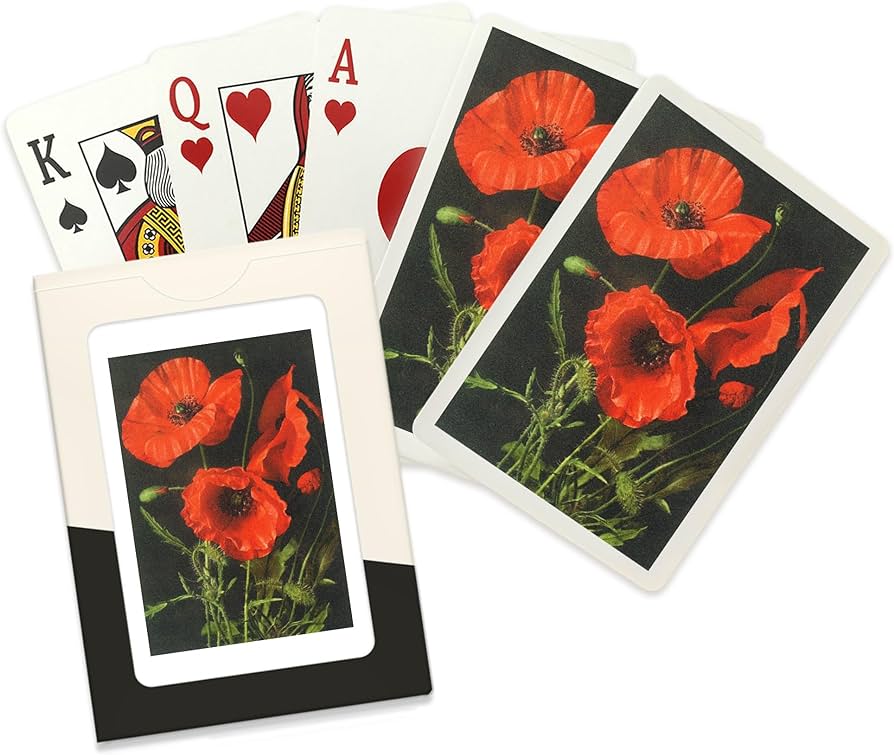 Lantern press corn poppy flowers playing cards poker size card deck with jokers toys games