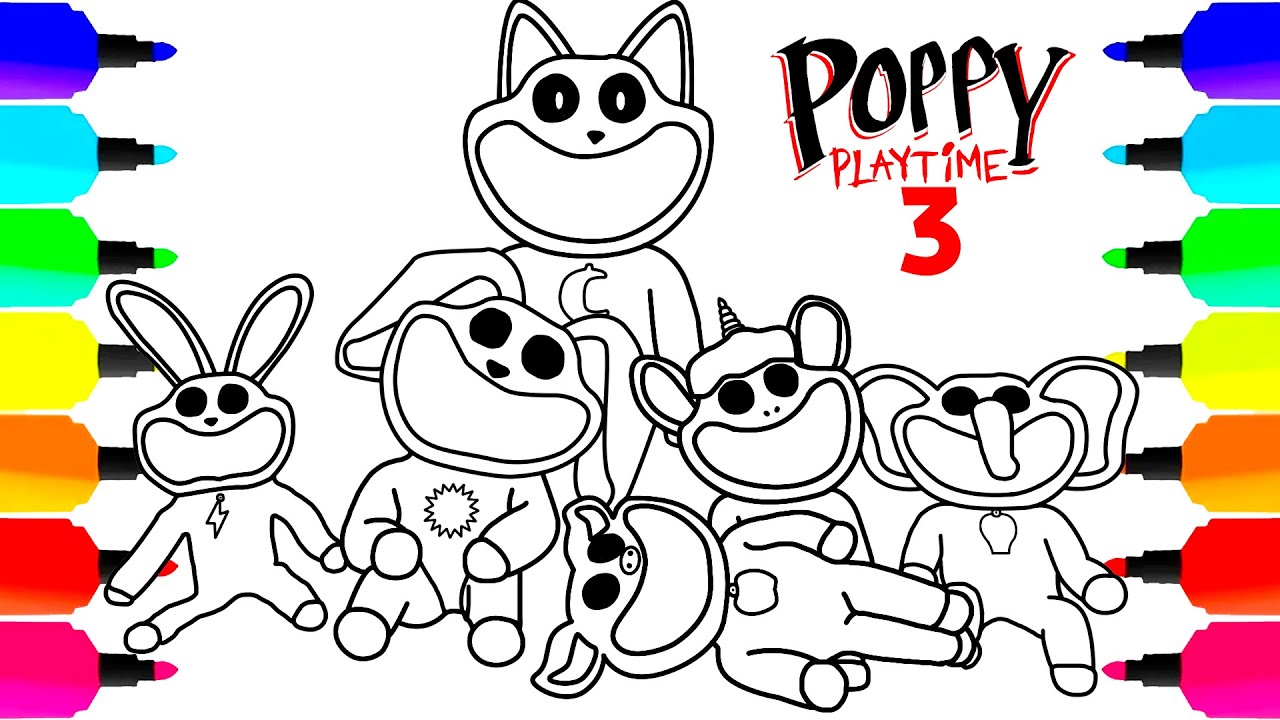 Poppy playtime chapter new coloring pages how to color smiling critters