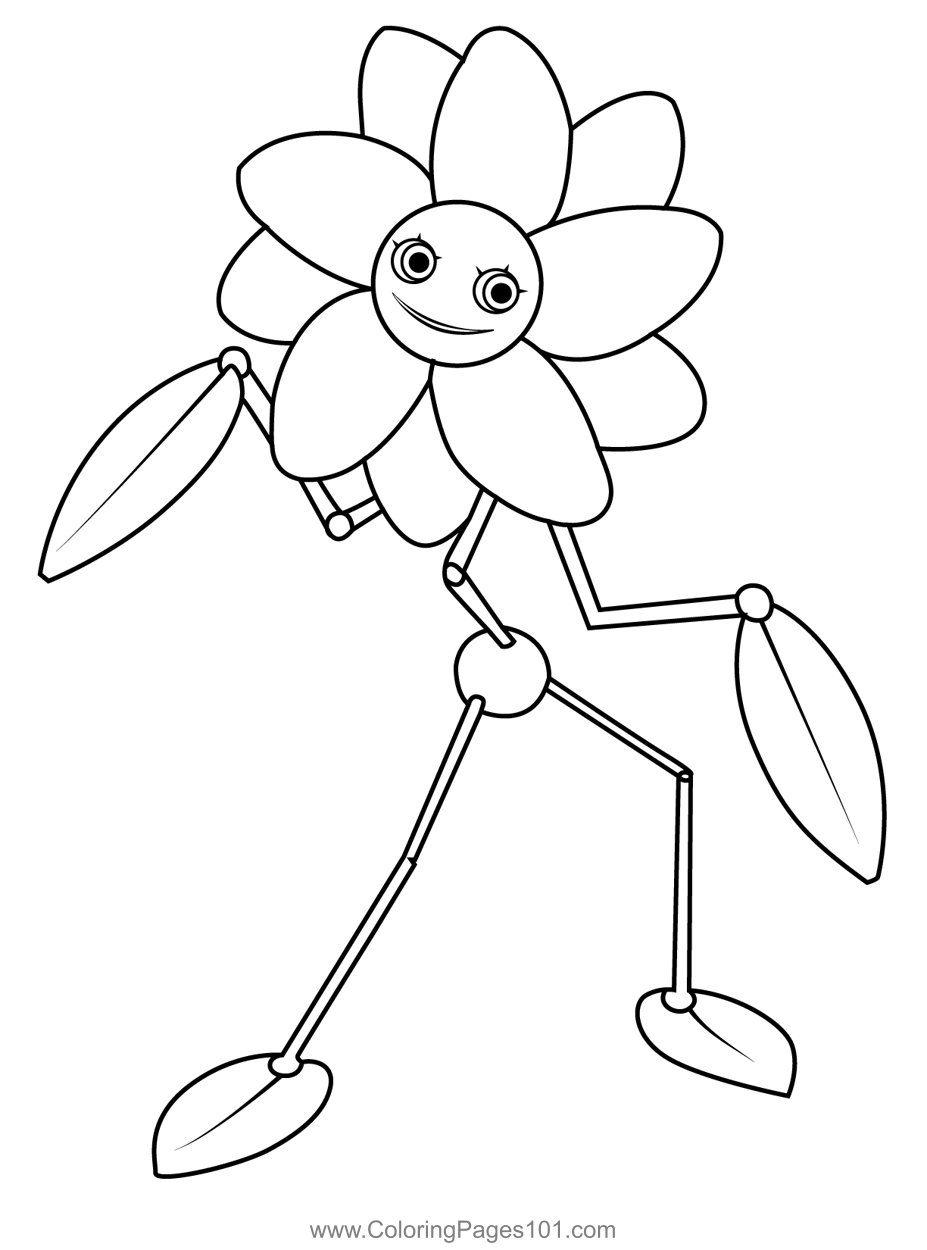 Daisy poppy playtime coloring page for kids
