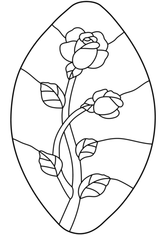 Rose stained glass coloring page free printable coloring pages