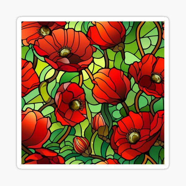 Stained glass poppy gifts merchandise for sale