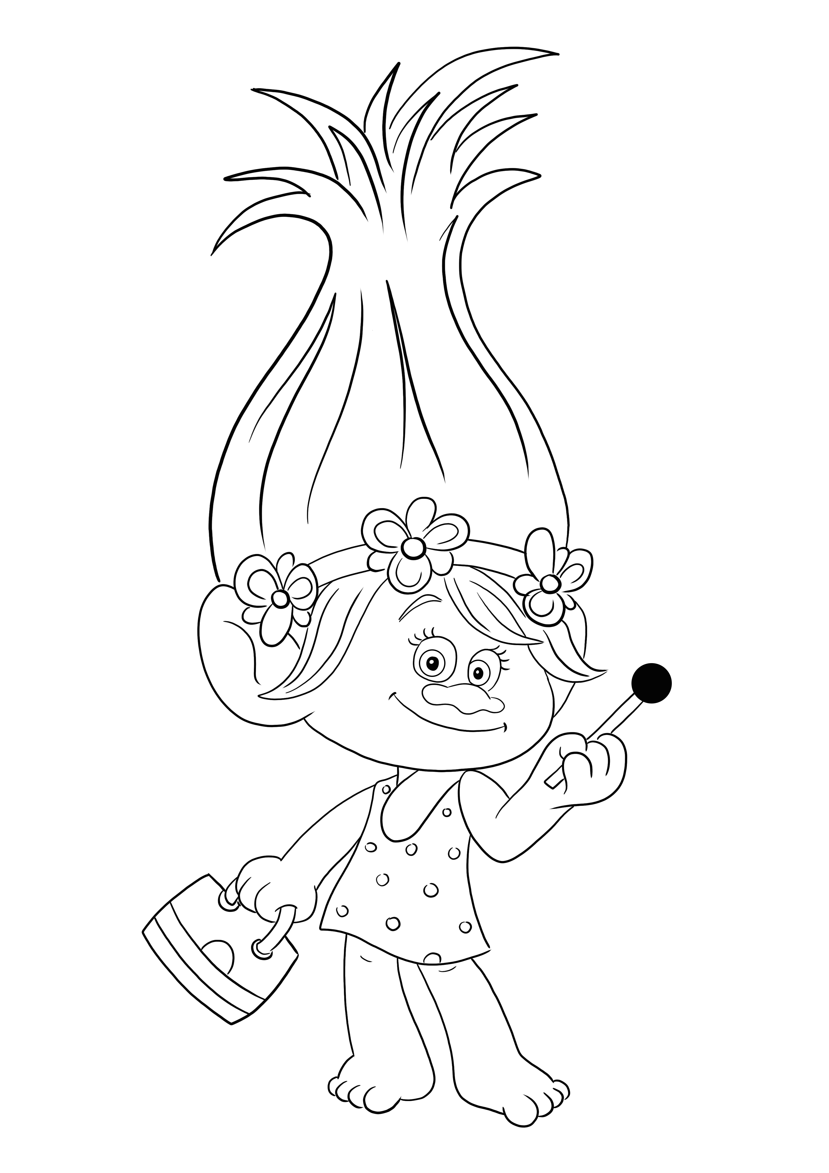 Here is our free coloring picture of poppy queen