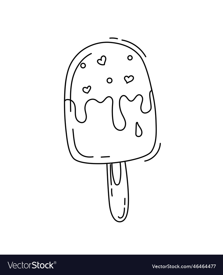 Ice cream popsicle doodle coloring book royalty free vector