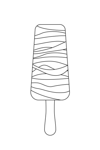 Popsicle coloring page black and white ice cream outline vector stock illustration