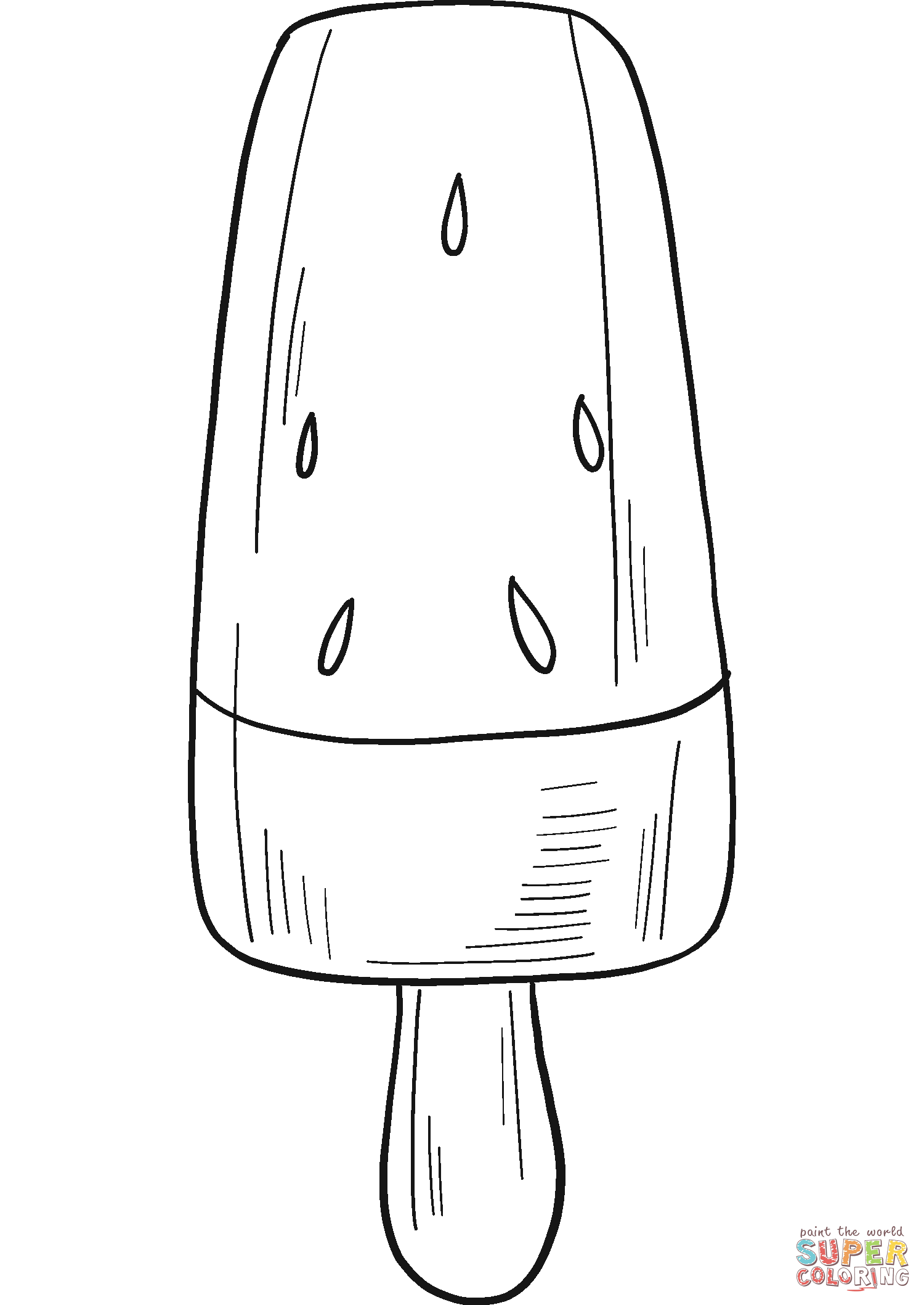 Watermelon popsicle coloring page free printable coloring pages