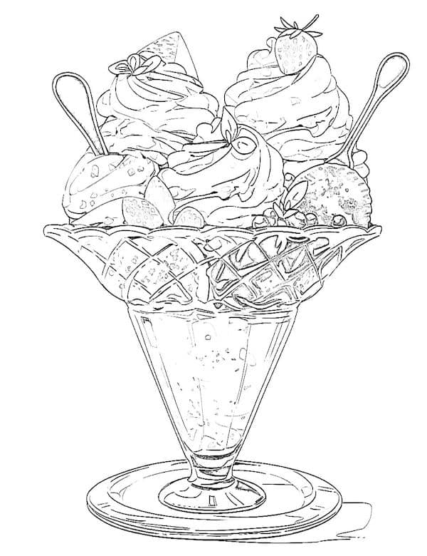 Yummy ice cream coloring pages for kids and adults
