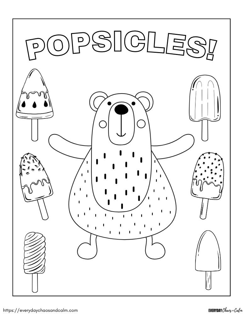 Free popsicle coloring pages for kids