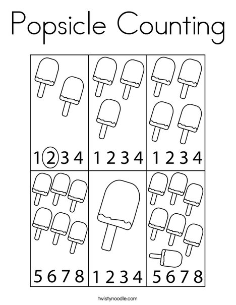 Popsicle counting coloring page