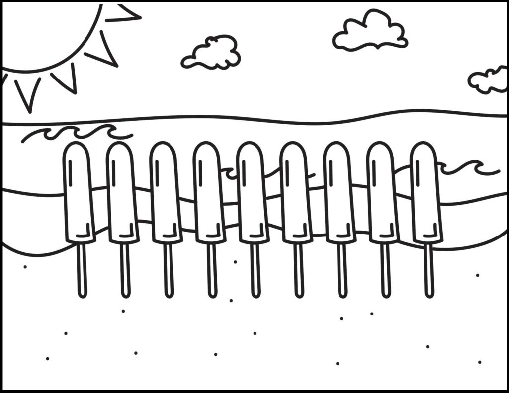 Popsicle coloring page roaring spork