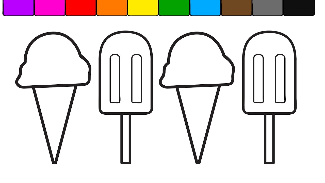 Learn colors for kids with this ice cream popsicle coloring page ð k