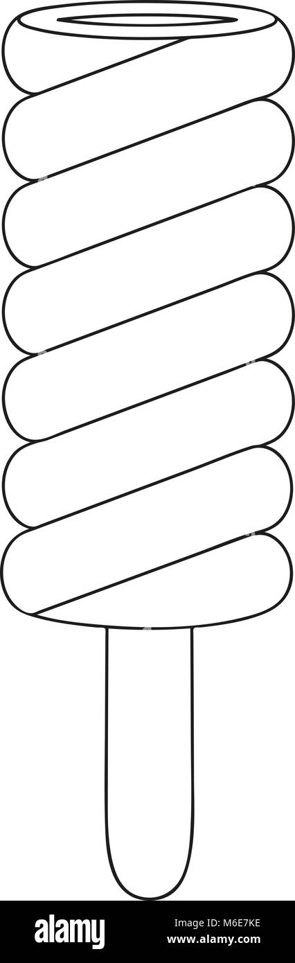 Black and white line art icon fruit ice cream popsicle coloring book page for adults and kids summer fast food vector illustration for gift card fl stock vector image art