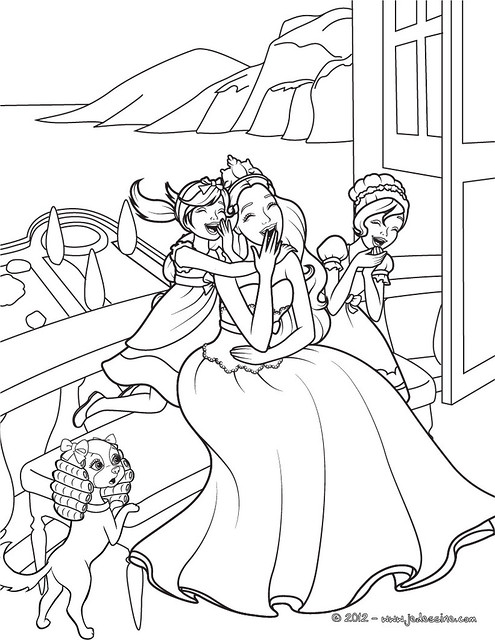 Barbie the princess the popstar coloring page