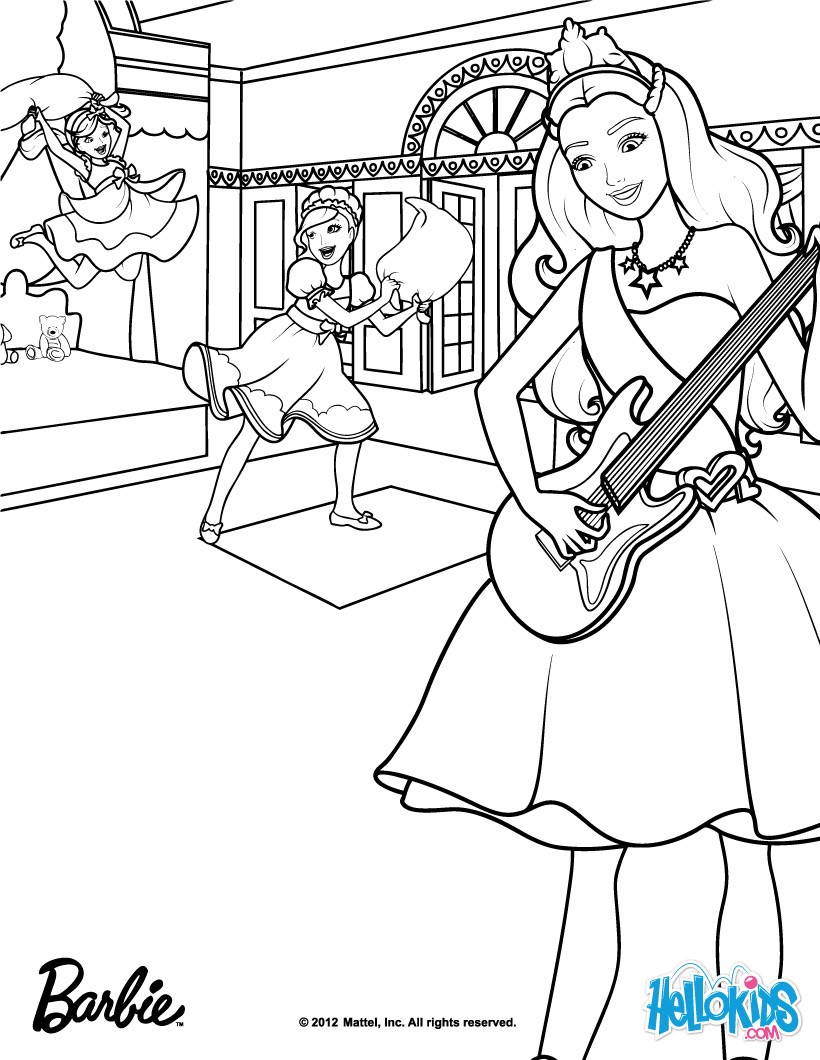 Tori plays the guitar coloring pages
