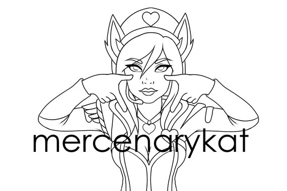Popstar ahri coloring page