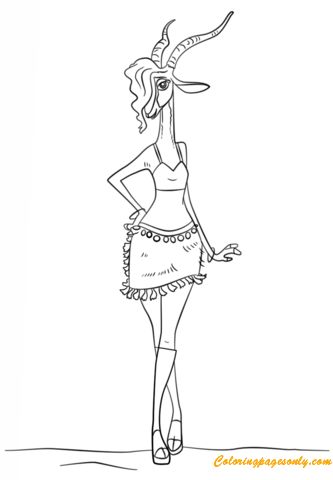 Zootopia gazelle popstar coloring page