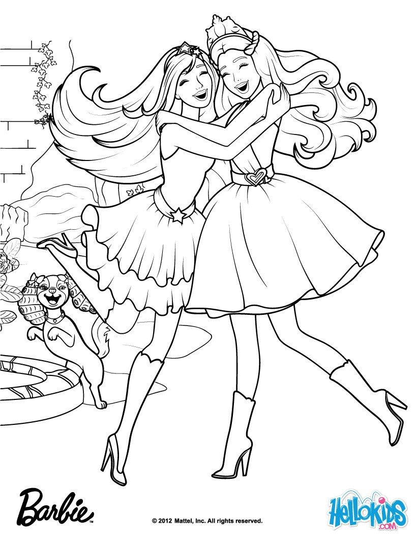 Barbie the princess the popstar coloring pages