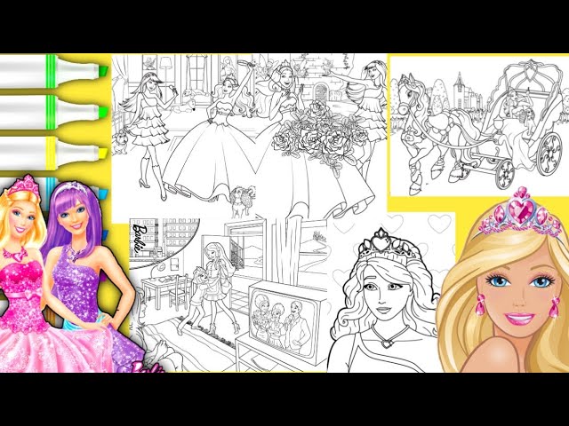 Princess barbie cartoon movies coloring pages barbie and the popstar barbie princess charm school