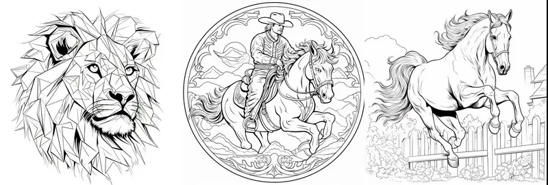 Coloring pages for adults stress relieving relaxing midjourney prompt