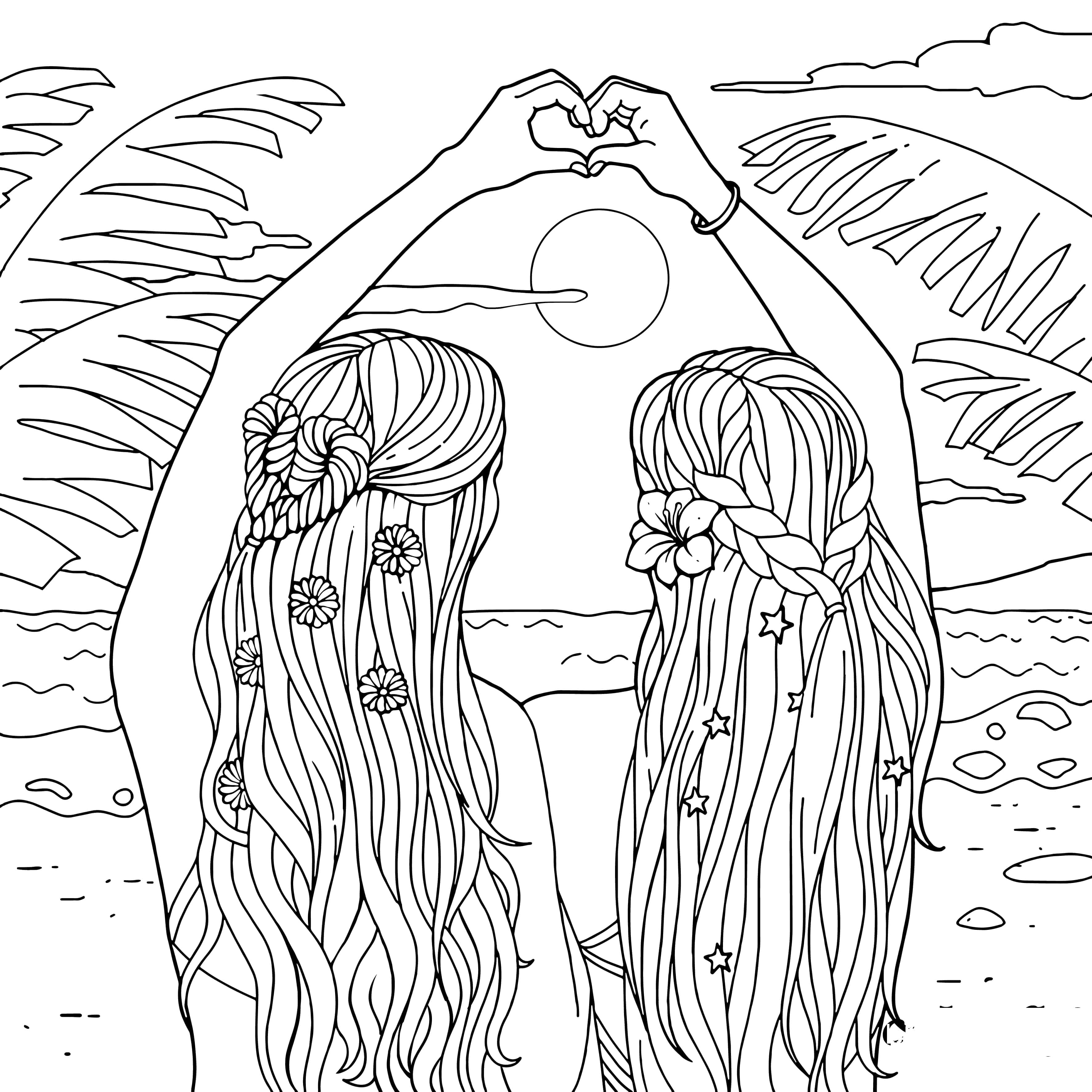 Desenhos de pãr do sol para colorir
