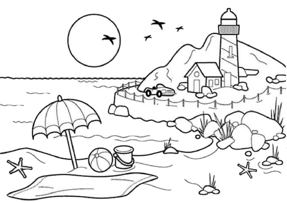 Desenhos de pãr do sol para colorir