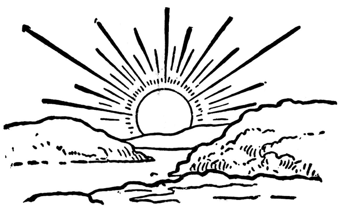 Desenhos de pãr do sol para colorir