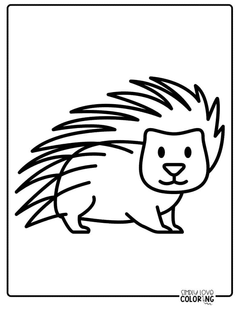 Porcupine coloring pages free pdf printables