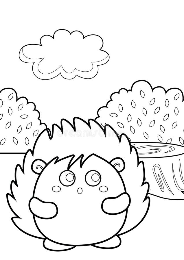Coloring porcupine for kids simple vector illustration stock vector