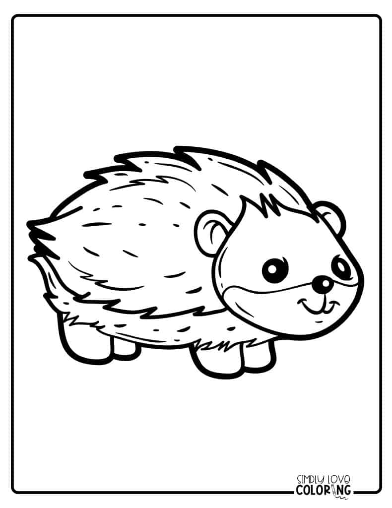 Porcupine coloring pages free pdf printables