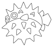 Porcupine fish coloring pages free coloring pages