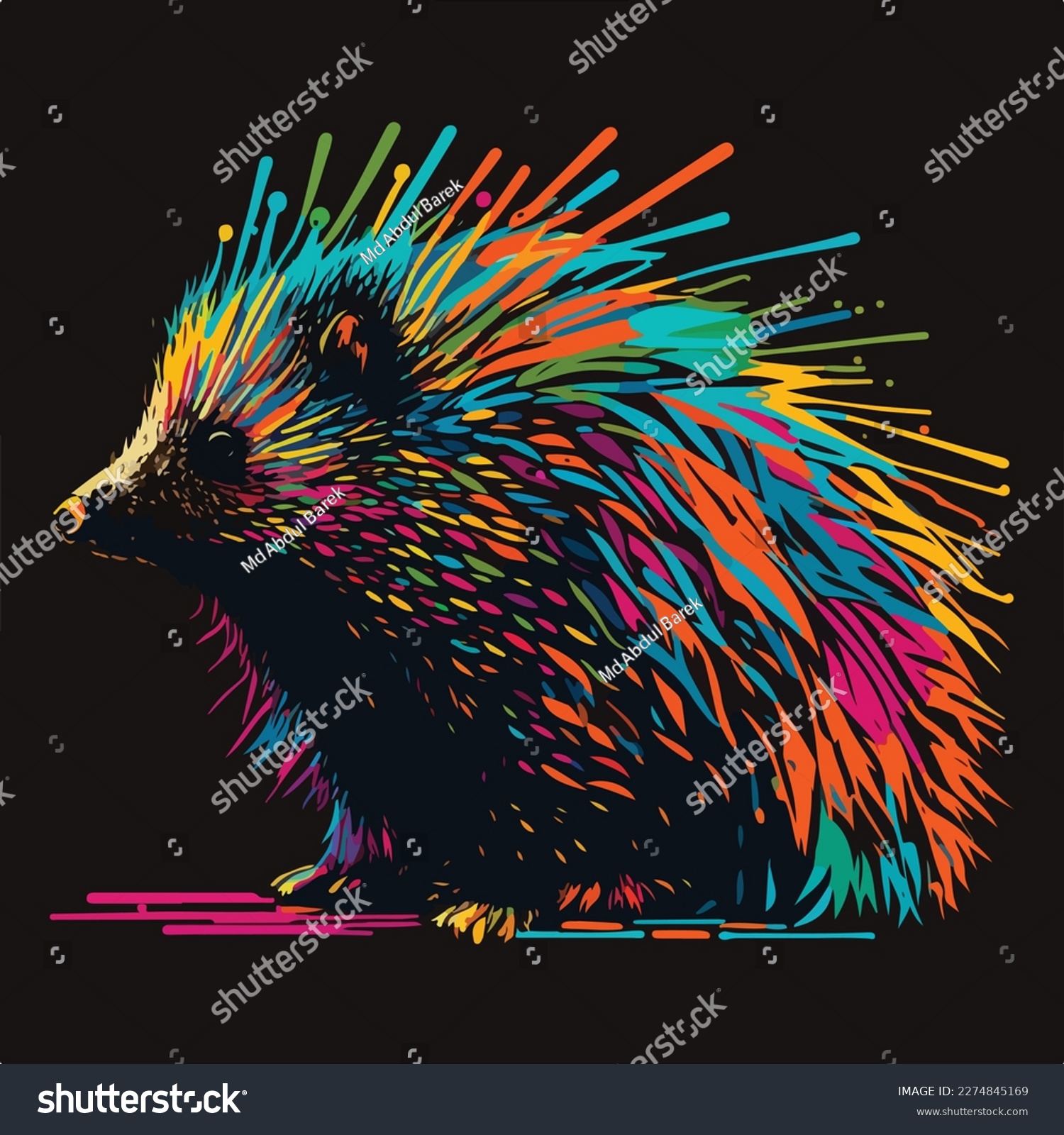 Thousand color porcupine royalty