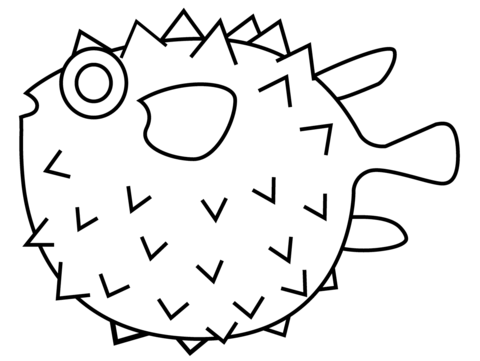 Blowfish emoji coloring page free printable coloring pages