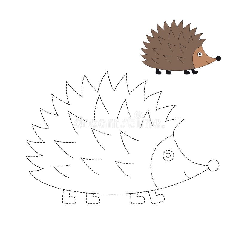 Vector illustration of hedgehog for coloring book stock vector