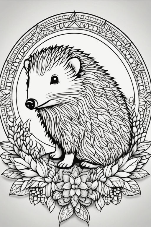Stiker of a very cute baby porcupine smiling