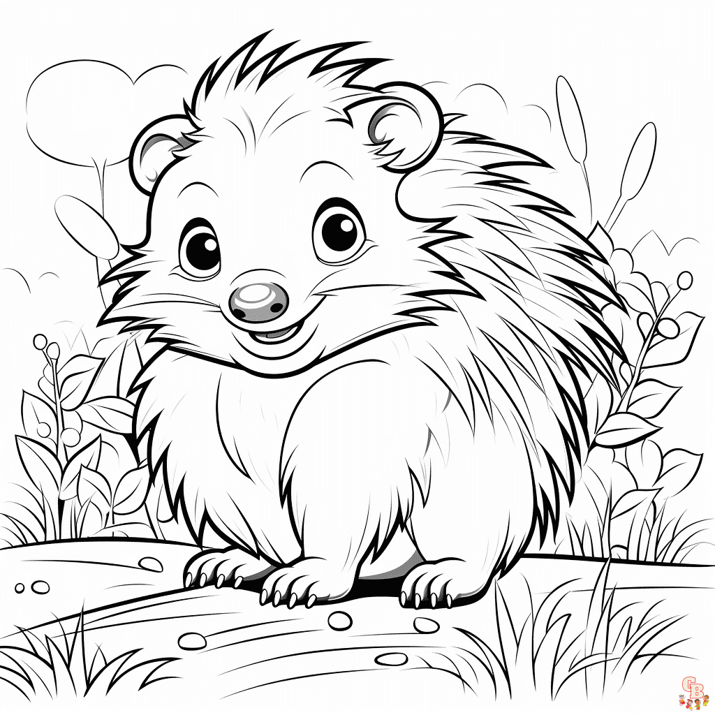 Printable porcupine coloring pages free for kids and adults
