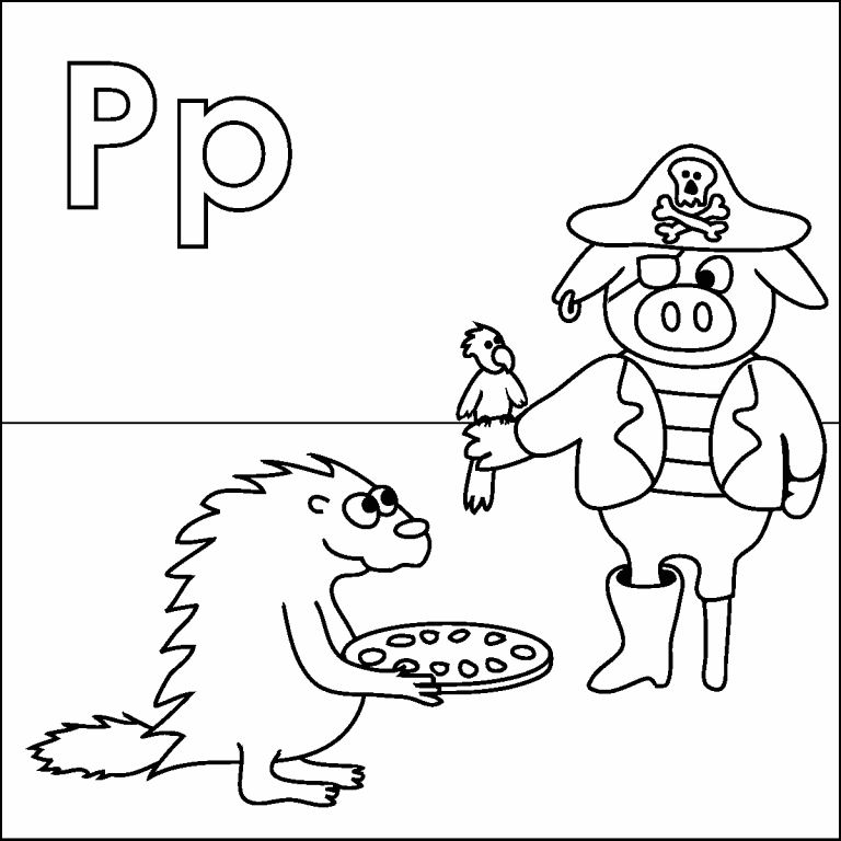 Free coloring page mar letter p